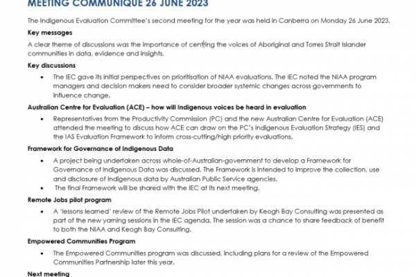 Meeting Communiqué, 26 June 2023